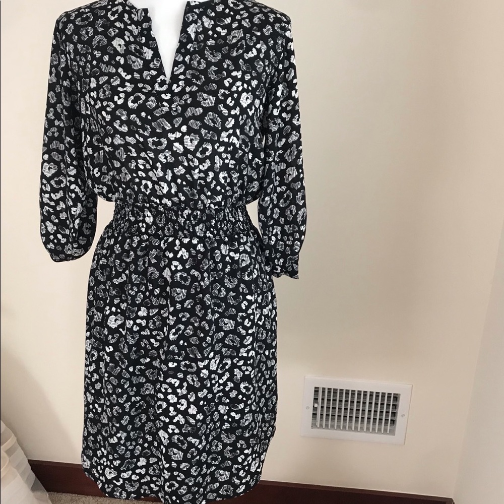 Bar II black and white print dress